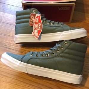 NewinBox Vans Skate Hi Top Slim Gold Green